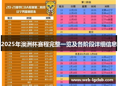 2025年澳洲杯赛程完整一览及各阶段详细信息